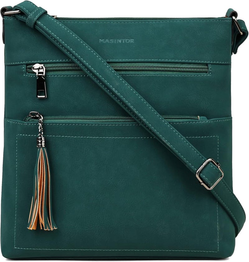 MASINTOR Crossbody Purses for Women, Multi Pocket Casual Crossbody Bag, Adjustable Strap Shoulder Bag with Tassel - Image 1